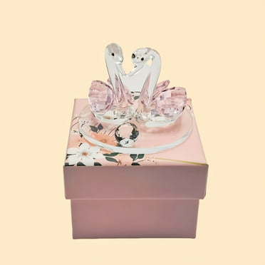 Lovely crystal swan sculpture, home decoration, desktop home collection gifts, exquisite gift box packaging