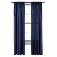thumbnail image 1 of Lovely elegant 2pc MR2 navy curtain semi sheer voile with rod pocket solid color light filtering window tretament drape for any room inside outside 54" wide X 84" Long, 1 of 3