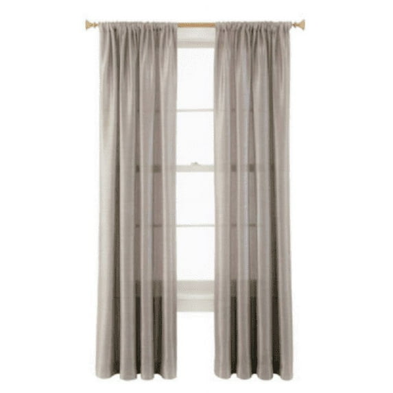 Lovely elegant 2pc MR2 silver curtain semi sheer voile with rod pocket solid color light filtering window tretament drape for any room inside outside 54" wide X 84" Long