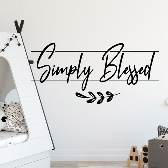 Lovely simply blessed quotes Wall Decal Living Room Removable Mural Rooms Decoration Wall Art Decal 28x58cm