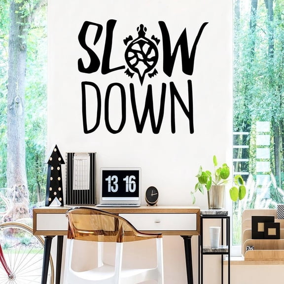 Lovely slow down Wall Stickers Personalized Creative Kids Room Nature Decor Waterproof Wall Art Decal 43x49cm