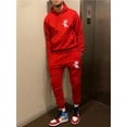 thumbnail image 1 of LovelyWholesale Long Sleeve Hooded Collar Crown King Print Men's Tracksuit Set, 1 of 2