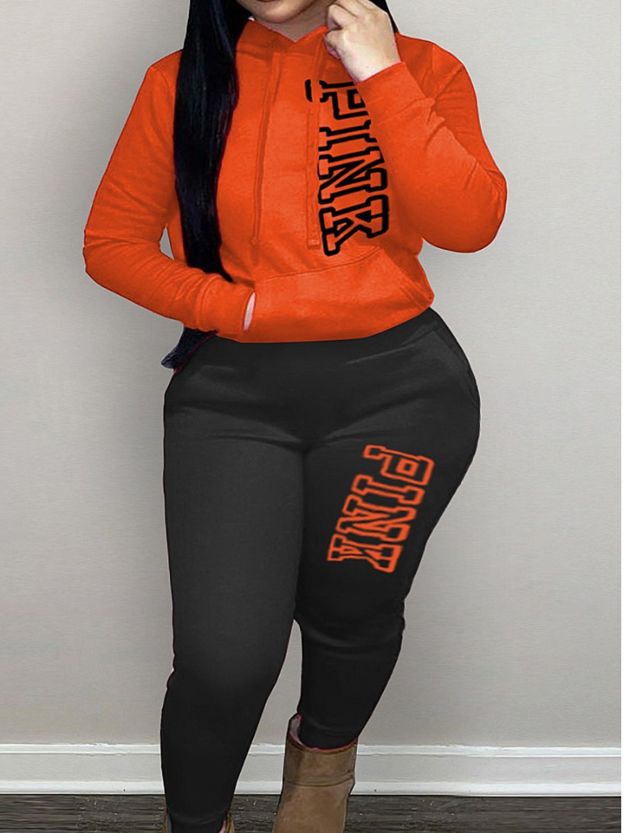 Pink Hooded Tracksuit Set