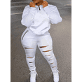 thumbnail image 1 of LovelyWholesale Long Sleeve Mandarin Collar Cut Out Kangaroo Pocket Women's Plus Tracksuit Set, 1 of 3