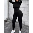 thumbnail image 1 of LovelyWholesale Long Sleeve Round Neck Round Neck Skinny Stretchy Women's Plus Jumpsuit, 1 of 4