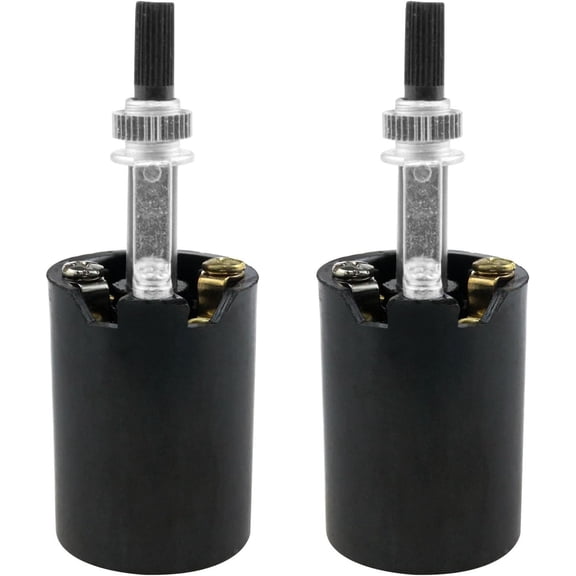 Lovelysp 2pcs 250W-250V Black E26 Socket lamp Switch Replacement lamp Socket Replacement Midsole phenolic Resin Shell for Repairing Floor Lamps and Table Lamps