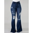thumbnail image 1 of Lovelywholesale Plus Size High Stretchy Ripped Flared Jeans, 1 of 4
