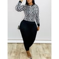 thumbnail image 1 of Lovelywholesale Plus Size Round Neck Geometric Print Pants Set, 1 of 4