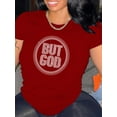 thumbnail image 1 of Lovelywholesale Women's Plus Size Rhinestone But God Letter Print T-shirt S-5XL, 1 of 1