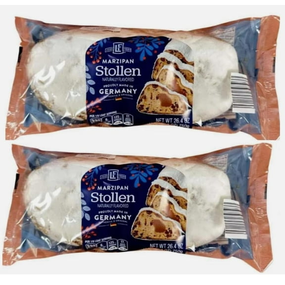 Loven Marzipan Stollen, Naturally Flavored, Made in Germany, 2 Pack, 26.4 Oz