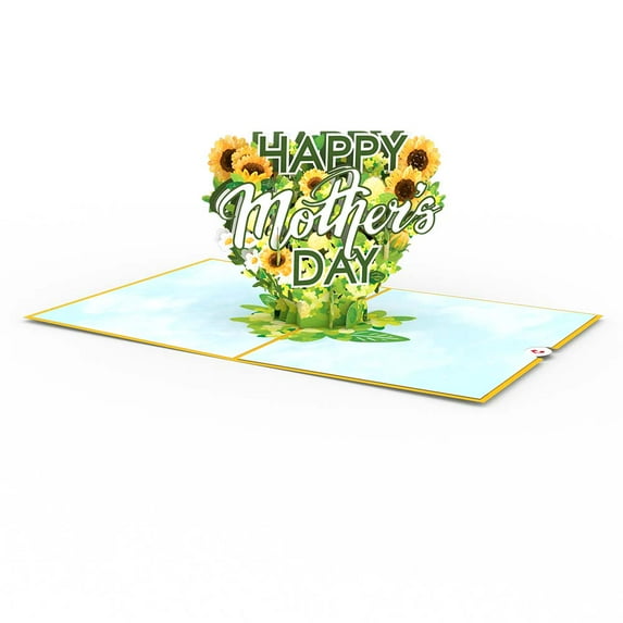 Lovepop Mother's Day Sunflower Pop Up 3D Greeting Card, 5" x 7", Envelope Included