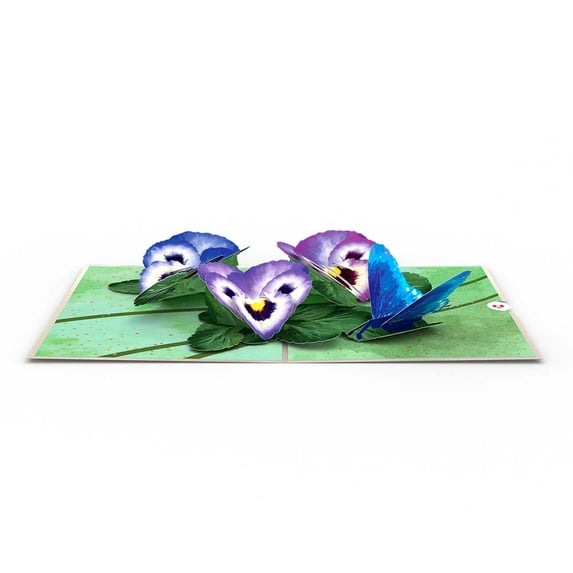 Lovepop Pansies Pop Up 3D Greeting Card, 5" x 7", Envelope Included