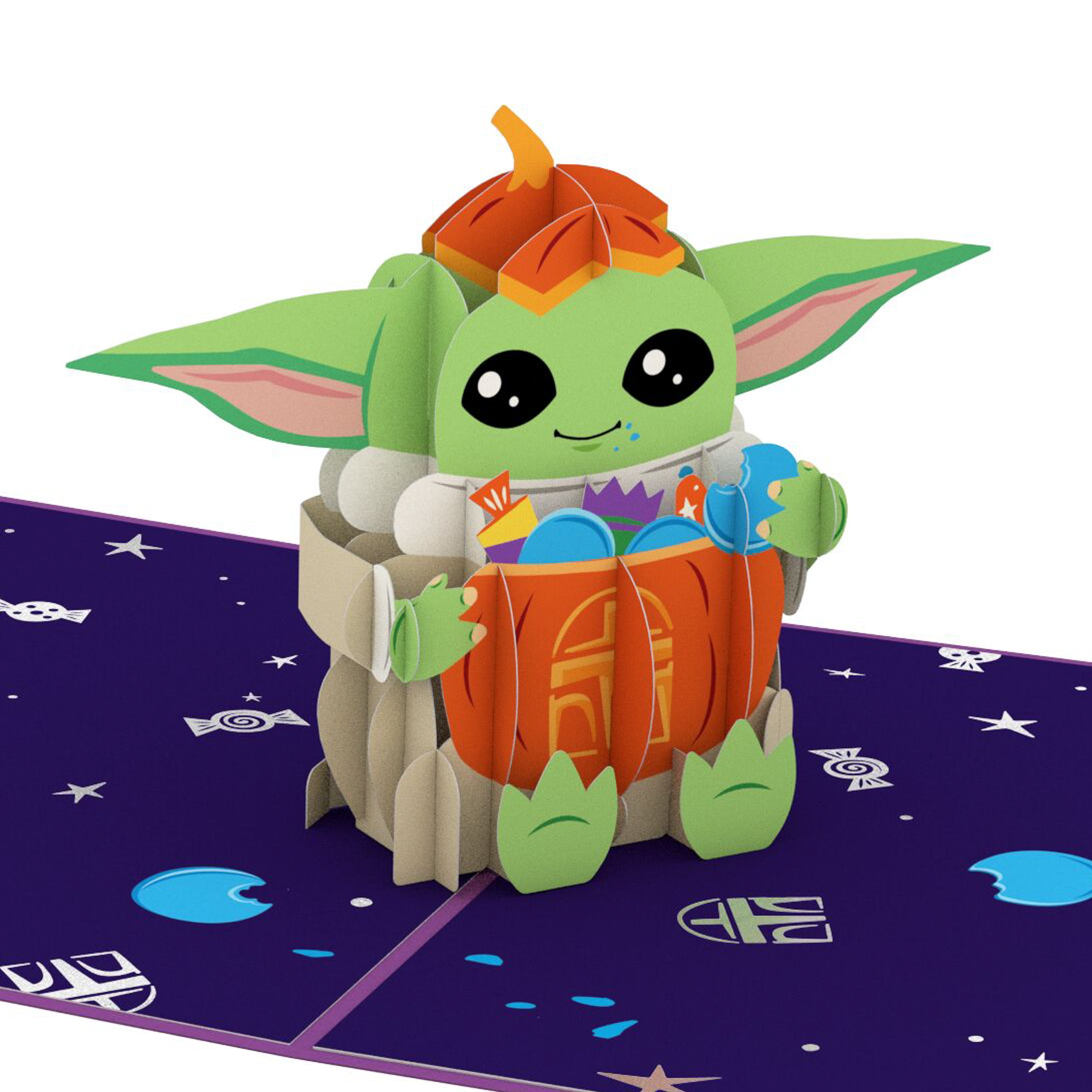 Lovepop Star Wars Halloween Mandalorian Grogu No Tricks All Treats Pop Up 3D Card, 5"x 7", Envelope Included