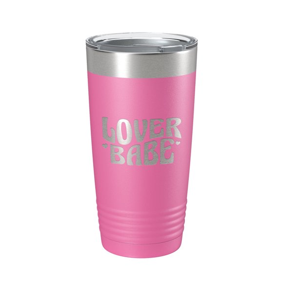 Lover Babe Tumbler Cute Retro Travel Mug Insulated Laser Engraved Coffee Cup 20 oz Pink