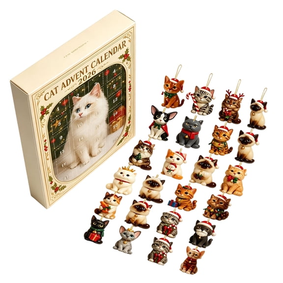 Lover Cat Themed Holiday Calendar, Mini Doll Included, Durable Festive Party Activity Supplies