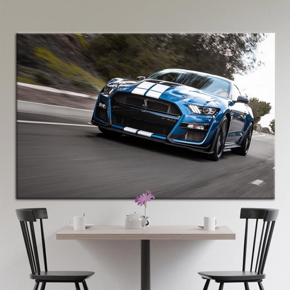 Lover Gift Canvas Art, Blue Car Canvas Art, Car Design Canvas Art, Car Photo Canvas Art, Car Art, Car Poster, Garage Art, Canvas Wall Decor - 5P-Rolled Canvas