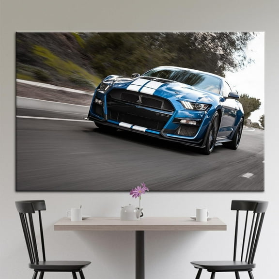Lover Gift Canvas Art, Blue Car Canvas Art, Car Design Canvas Art, Car Photo Canvas Art, Car Art, Car Poster, Garage Art, Canvas Wall Decor - 5P Mix-Rolled Canvas