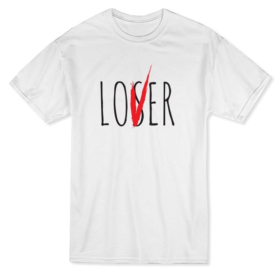 Lover Loser Men White T-Shirt, Male Large
