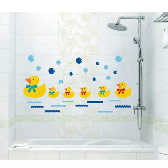 Lover Shower Yellow Love Duck Wall Stickers Wall Decal for Living Room TV Background Wall Art Decors Decoration Window Thanksgiving Christmas