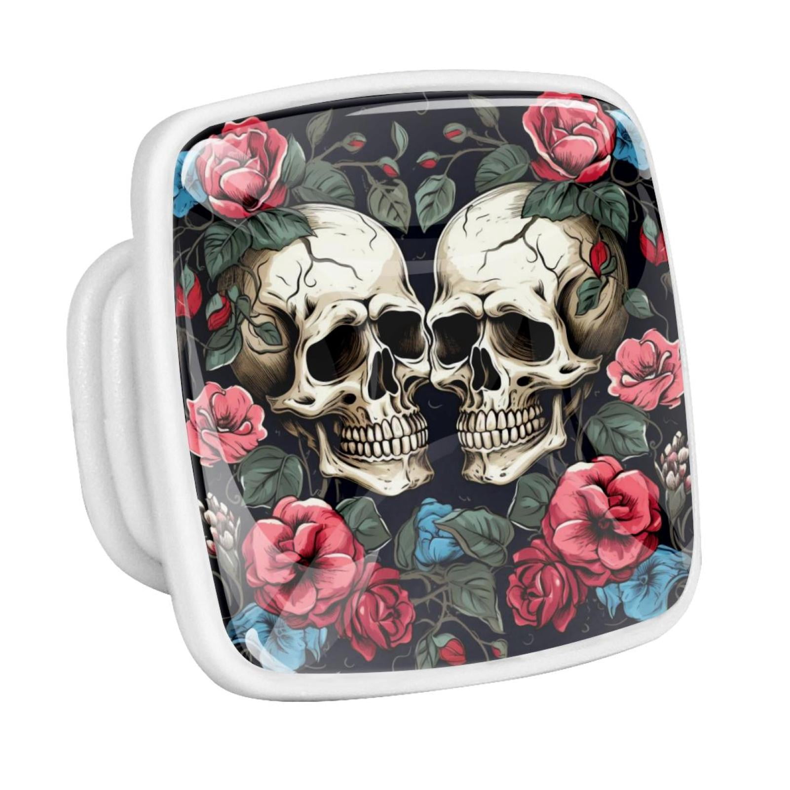 Sugar Skull Scout Trooper Ceramic Drawer Knob - High Gloss, 1.5 Inch