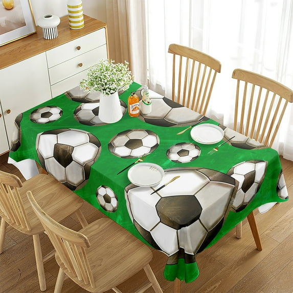 Lover Soccer for Gift Decor Room Dining Table Coffee Kitchen for Cover Table Rectangle Pattern Footb