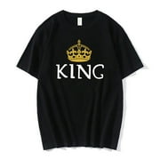 Lover T-shirts King Queen Merch Streetwear Crewneck Short Sleeve Tee Women Men Couple Clothes