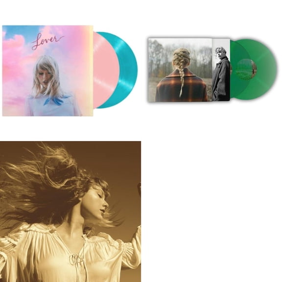 Lover & Taylor Swift - Evermore (Translucent Green Vinyl/2LP) & Fearless (Taylor's Version) (Gold Vinyl/3LP)