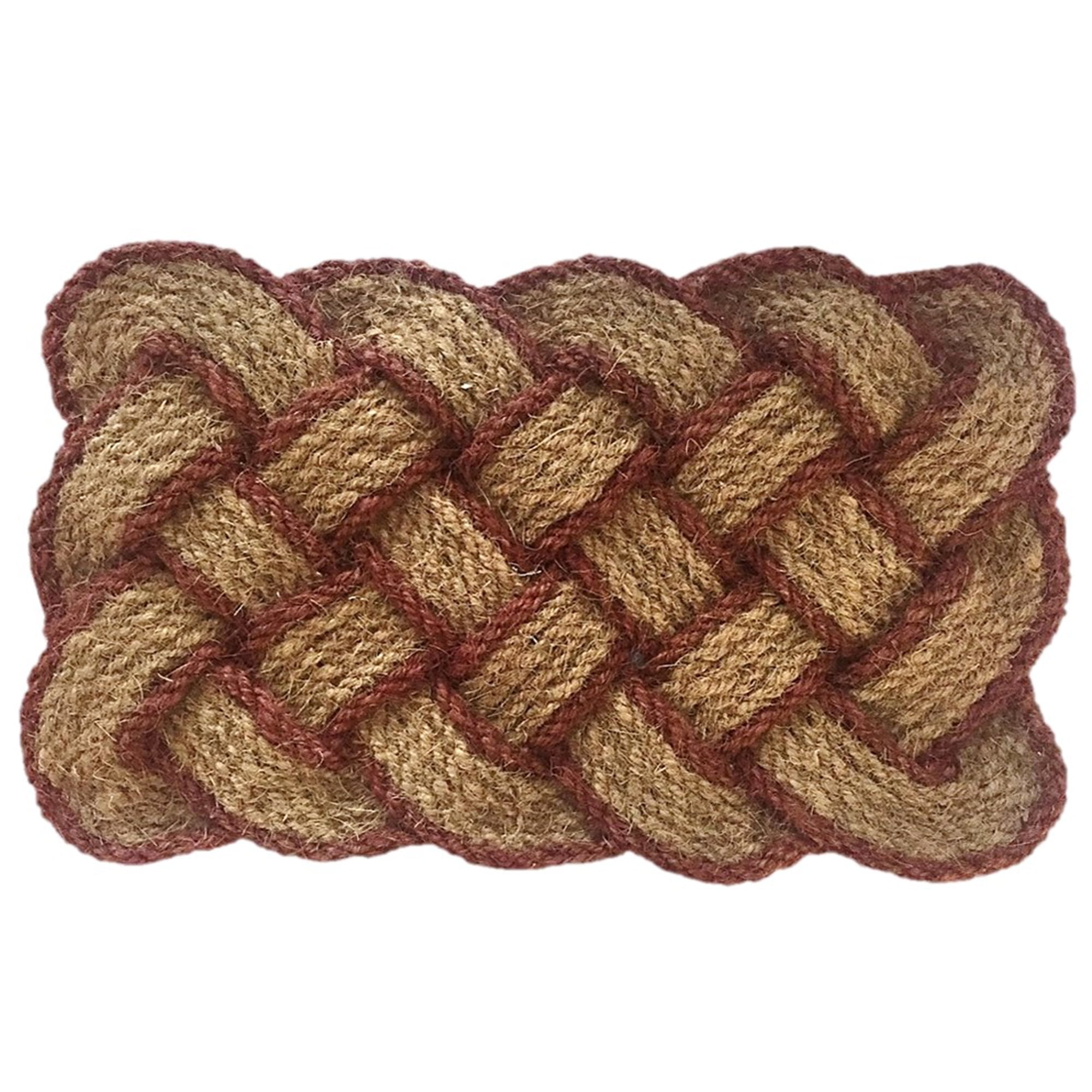 Handcrafted Natural Brown Coir Rope Outdoor Doormat