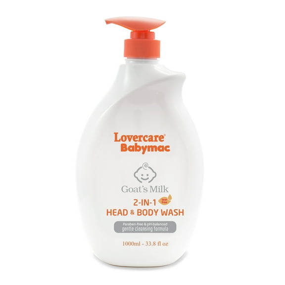 LoverCare Babymac Goat's Milk 2-IN-1 Head & Body Wash-33.8 fl oz (1000ml)