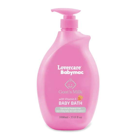 LoverCare Babymac Goat's Milk Baby Bath with Vitamin E-33.8 fl oz (1000ml)