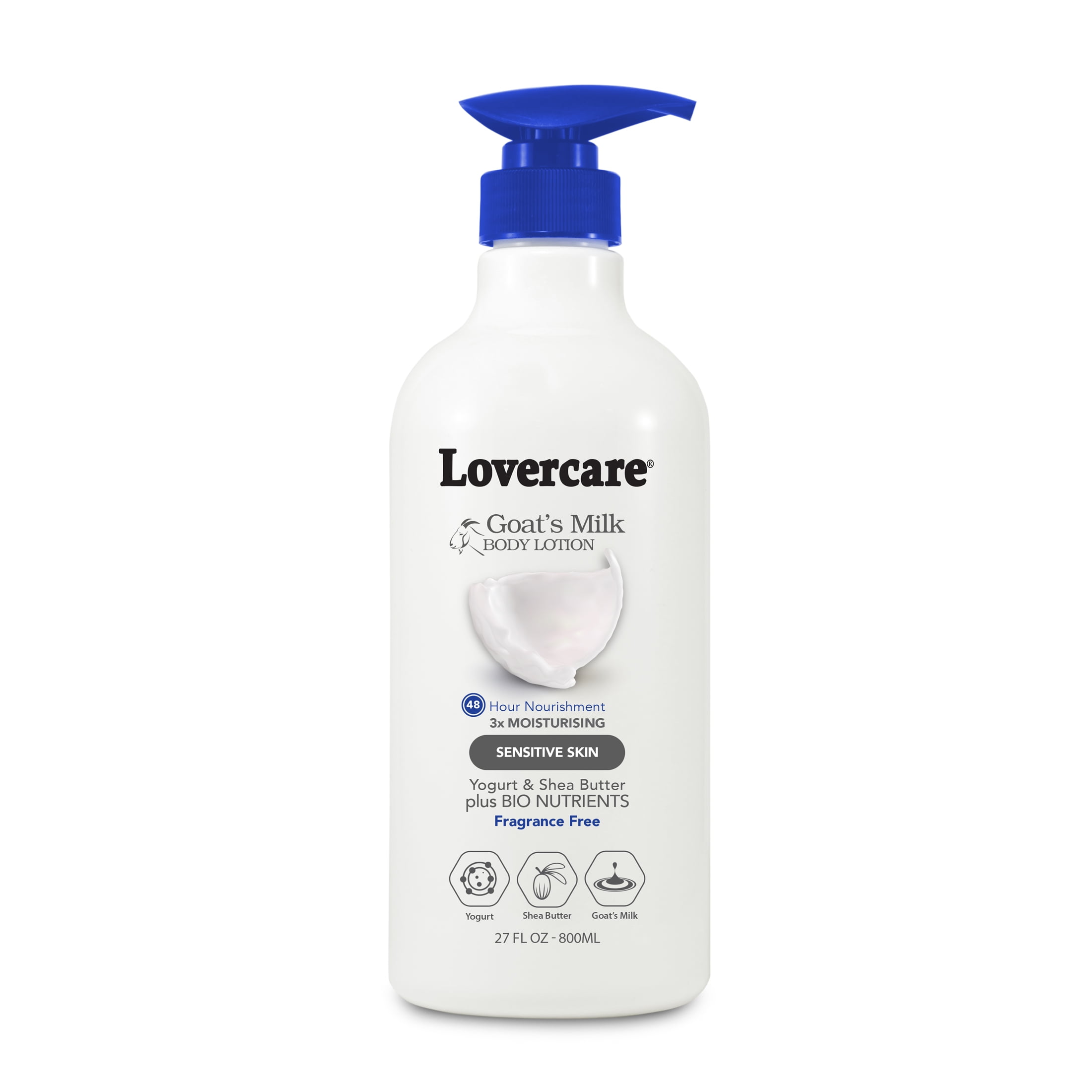 LoverCare Goat's Milk Body Lotion 27 fl oz (800ml) - Sensitive Skin - Unscented Fragrance-Free