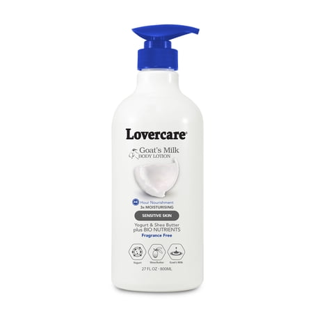 LoverCare Goat's Milk Body Lotion 27 fl oz (800ml) - Sensitive Skin - Unscented Fragrance-Free