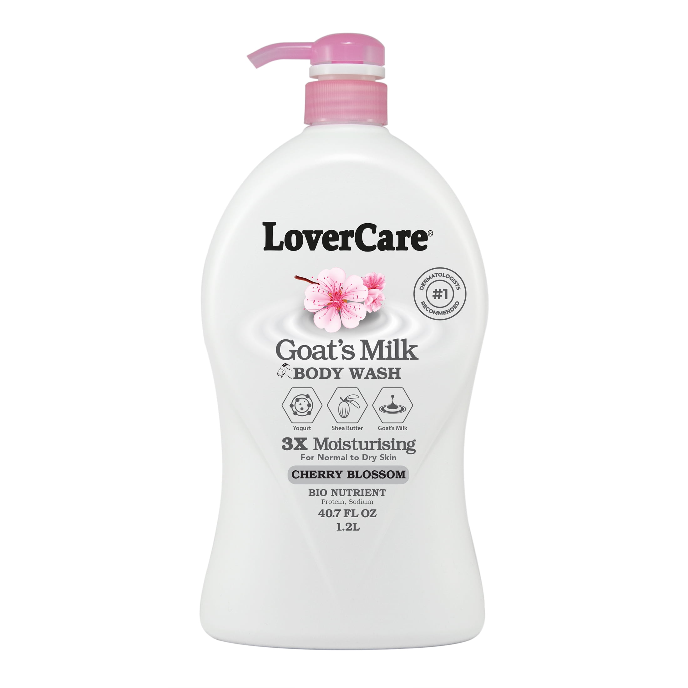 LoverCare Goat's Milk Body Wash 40.7 fl oz (1200ml) - Cherry Blossom