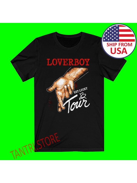 Loverboy Get Lucky Men's Black T-Shirt Size S to 3XL