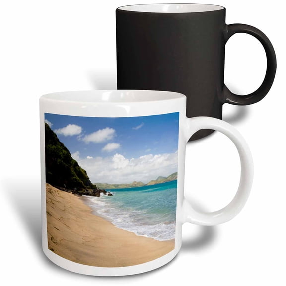 3drose, Lovers Beach, Nevis with St. Kitts on Horizon-ca32 Gjo0033 - Greg Johnston, 11oz Magic Transforming Mug