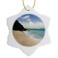 thumbnail image 1 of 3drose, Lovers Beach, Nevis with St. Kitts on Horizon-ca32 Gjo0033 - Greg Johnston, 3 inch Snowflake Porcelain Ornament, 1 of 7