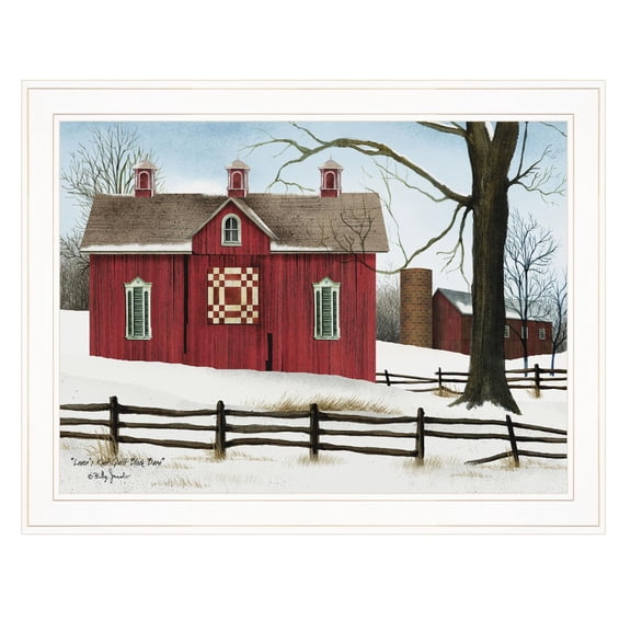 TrendyDecor4U Lover'S Knot Quilt Block Barn Framed Print BJ1021XGP-226G