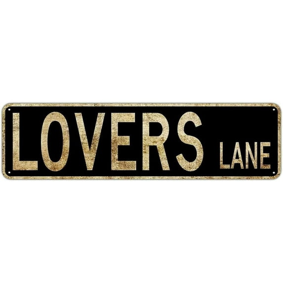 Lovers Lane Street Sign Home Wall Decor Poster Retro Vintage 4x16 inch Tin Sign