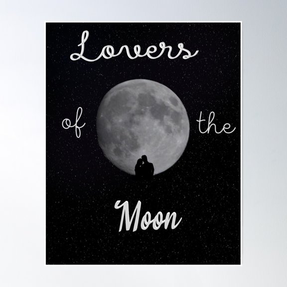 Lovers Of The Moon Poster Wall Art, Modern Wall Decor, 8x12 UNFRAMED