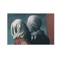 The Lovers Paintings By Rene Magritte Canvas Wall Art Poster Art Poster Canvas Painting Decor Wall Print Photo Gifts Home Modern Decorative Posters 12x18inch(30x45cm)