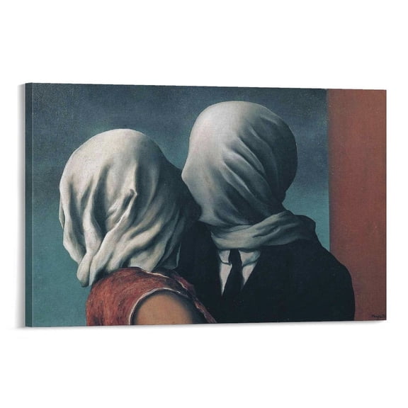 The Lovers Paintings By Rene Magritte Canvas Wall Art Poster Artworks Picture Print Poster Wall Art Painting Canvas Gift Decor Home Posters Decorative 24x36inch(60x90cm)