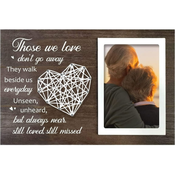 Lovers Romantic Picture Frame Engagement Wedding Gifts for Engaged Couples Honeymoon Trip Photo Frame - Those We Love Don't Go Away -4x6inch Photo Dark Gray