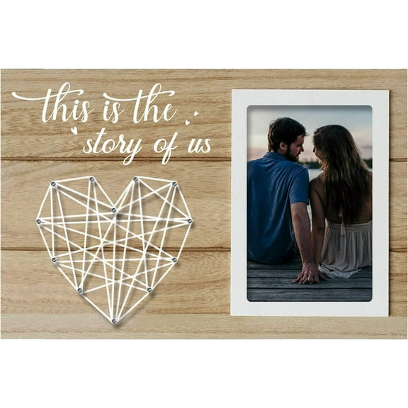 Lovers Romantic Picture Frame Engagement Wedding Gifts for Engaged Couples Honeymoon Trip Photo Frame - This is The Story of - 4x6inch Photo Making DIY