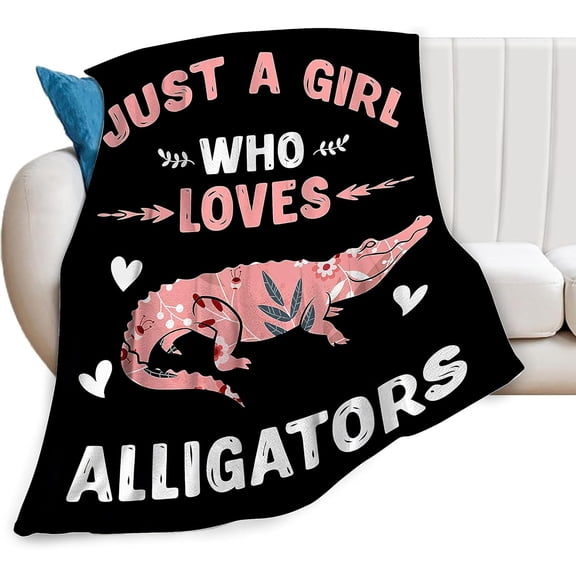 Who Loves Alligators Blanket Soft Warm Cozy Alligator Blankets for men Women Fuzzy Plush Blanket Lightweight Fleece Flannel Kid Adults Gift for Bed Couch Sofa 50"x40"