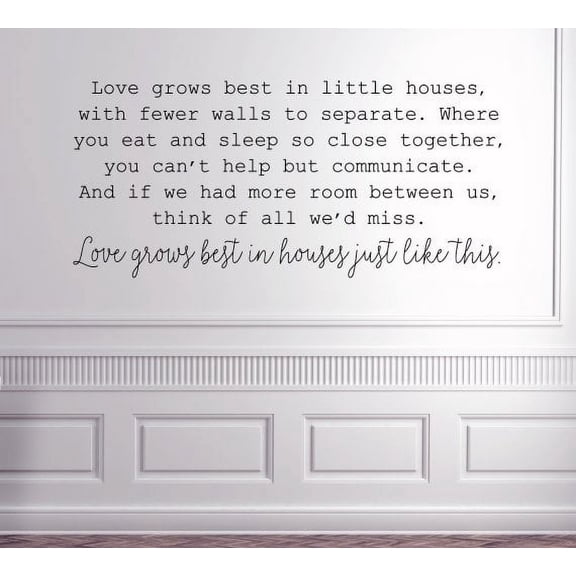 Loves Grows Best Little Houses Kitchen Wall Art Decals Sticker Quotes 36x17-Inch Black