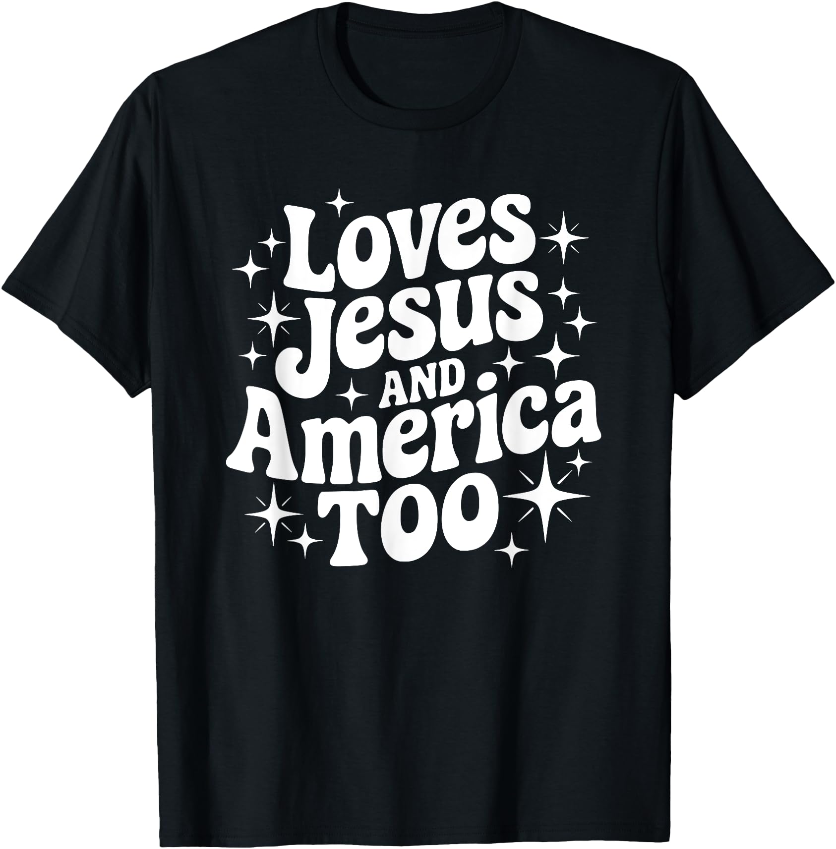 Loves Jesus And America Too T-Shirt For Women - Patriotic & Faith-Based 4th Of July, Party USA Tee - View #5