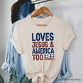 thumbnail image 1 of Loves Jesus and America Too T-Shirt,  Patriotic Tee for Proud Americans, 1 of 6