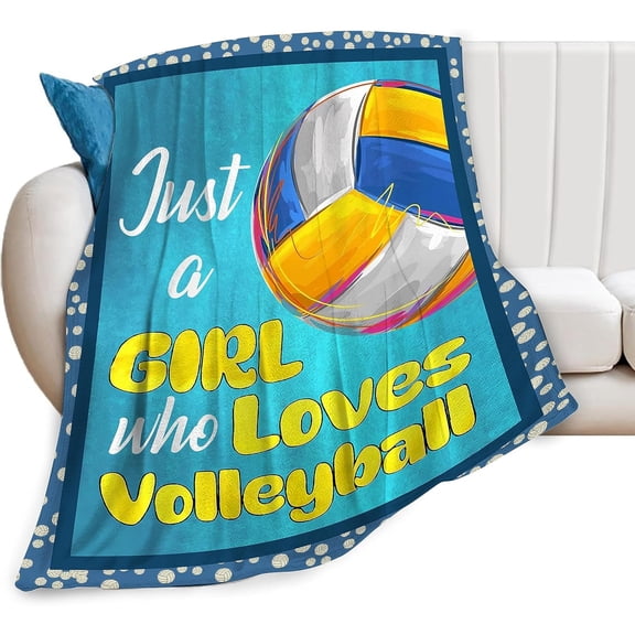 Who Loves Volleyball Blanket Soft Warm Cozy Sport Blankets for men Women Fuzzy Plush Blanket Fleece Lightweight Flannel Kid Adults Gift for Bed Couch Sofa 50"x40"