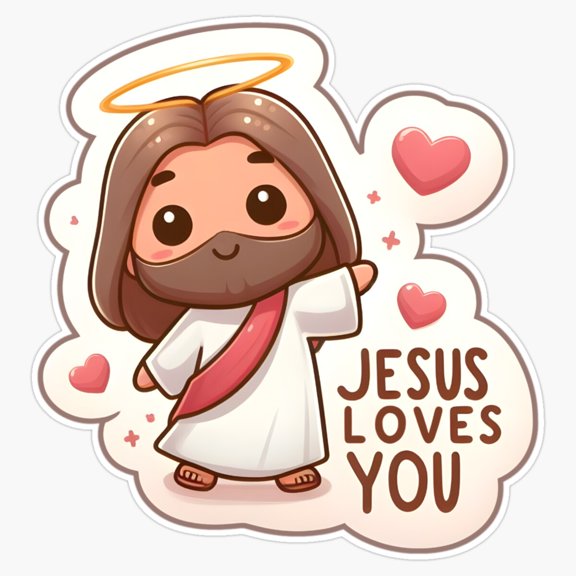 Loves You Cross Redemption Gospel Message Slogan Vinyl Sticker