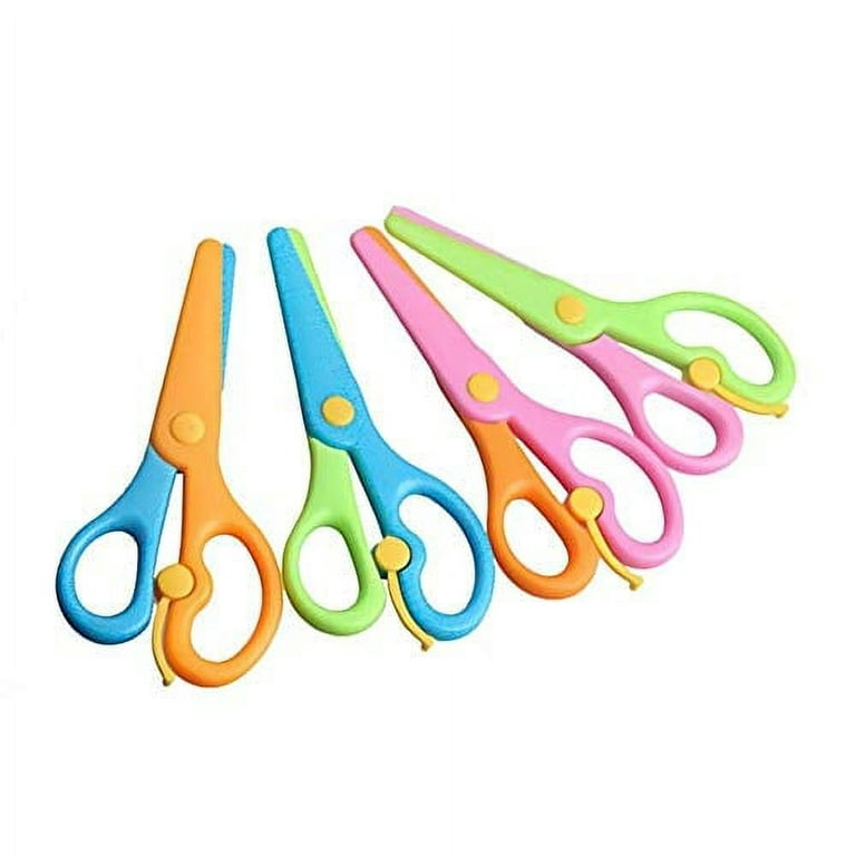 Kids Scissors, 5'' Safety Scissors for Kids, 4Pcs Children